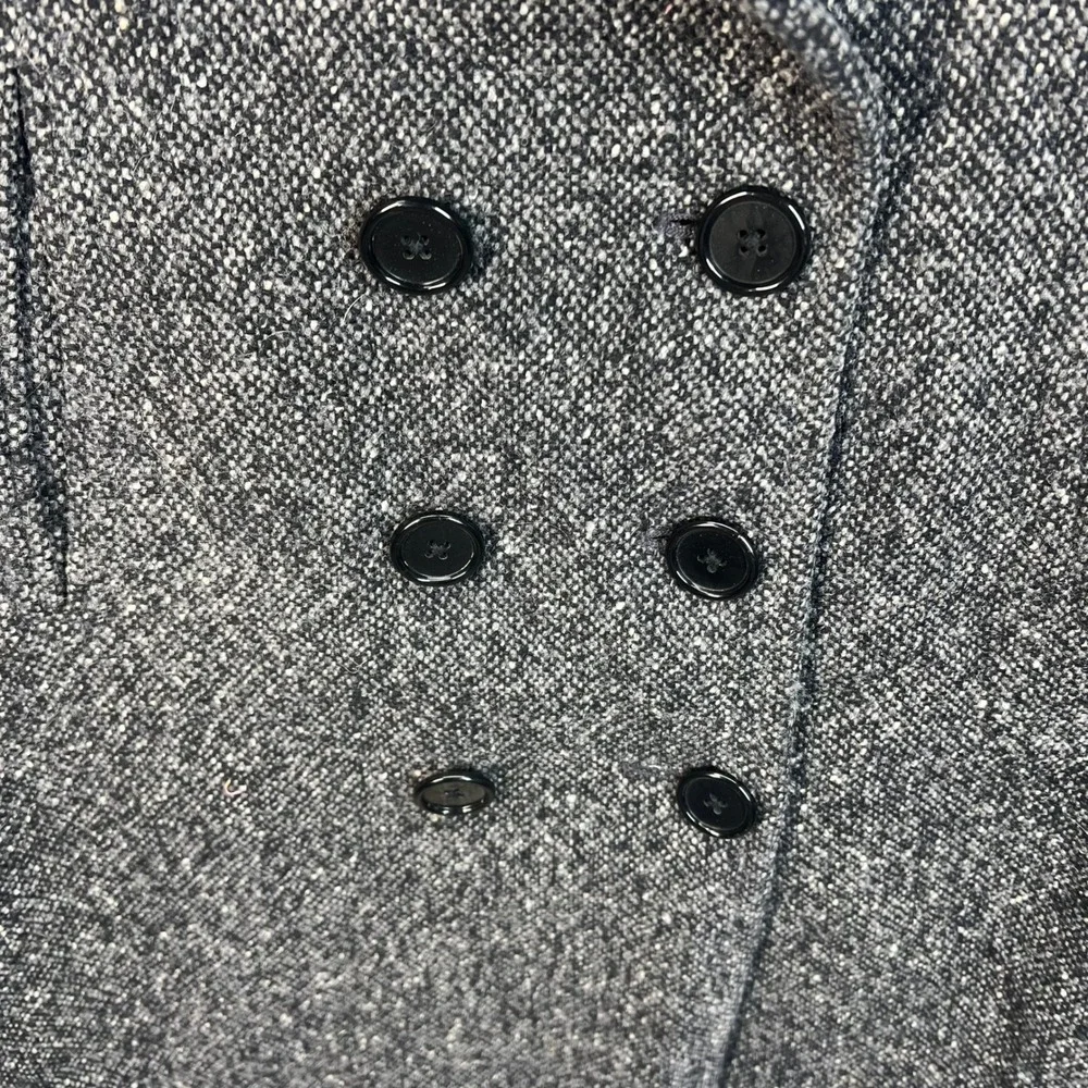 J.Crew Womens Wool Blend Tweed Peacoat Black White Salt and Pepper Large RN77388 - Picture 3 of 8